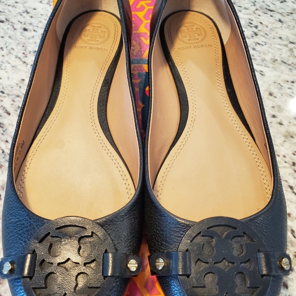 Tory Burch Mini Miller Flat - Black - Size 8 - Picture 2 of 8